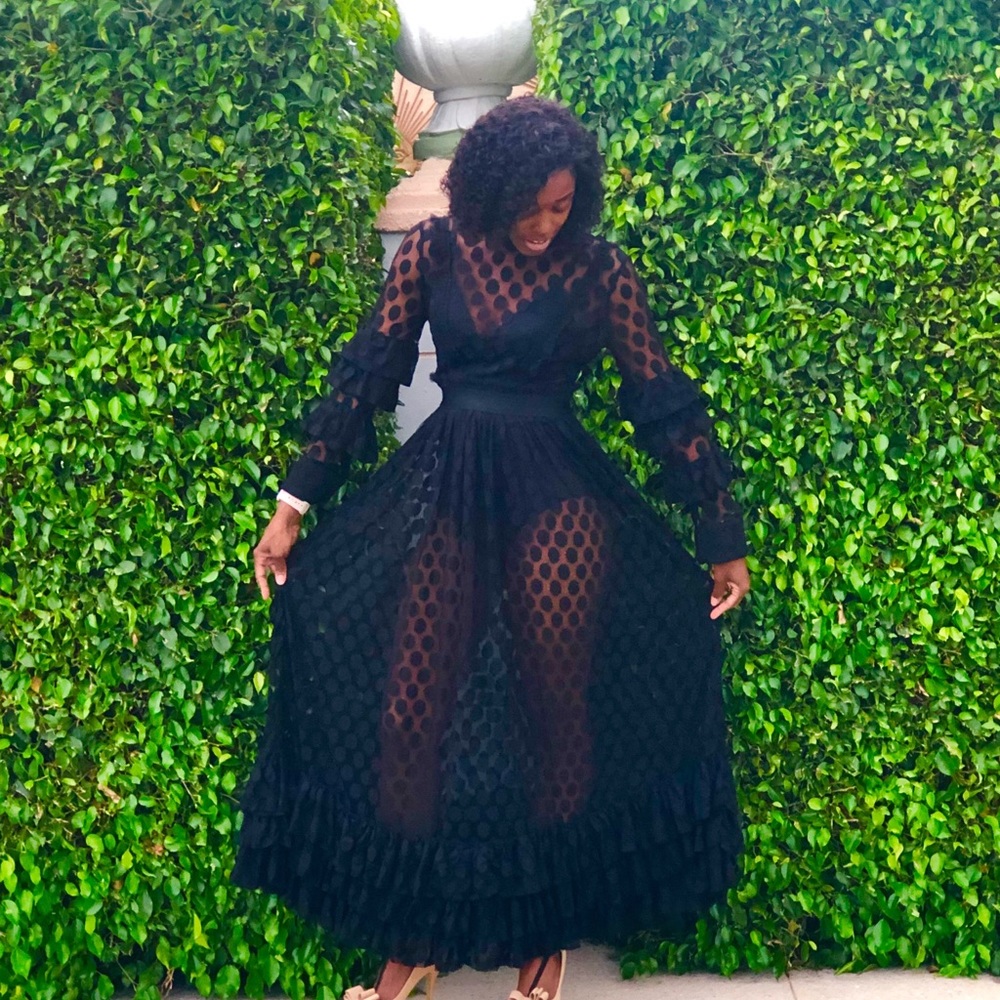 See Me Sheer/Lace Maxi Dress - Picture 5 of 7
